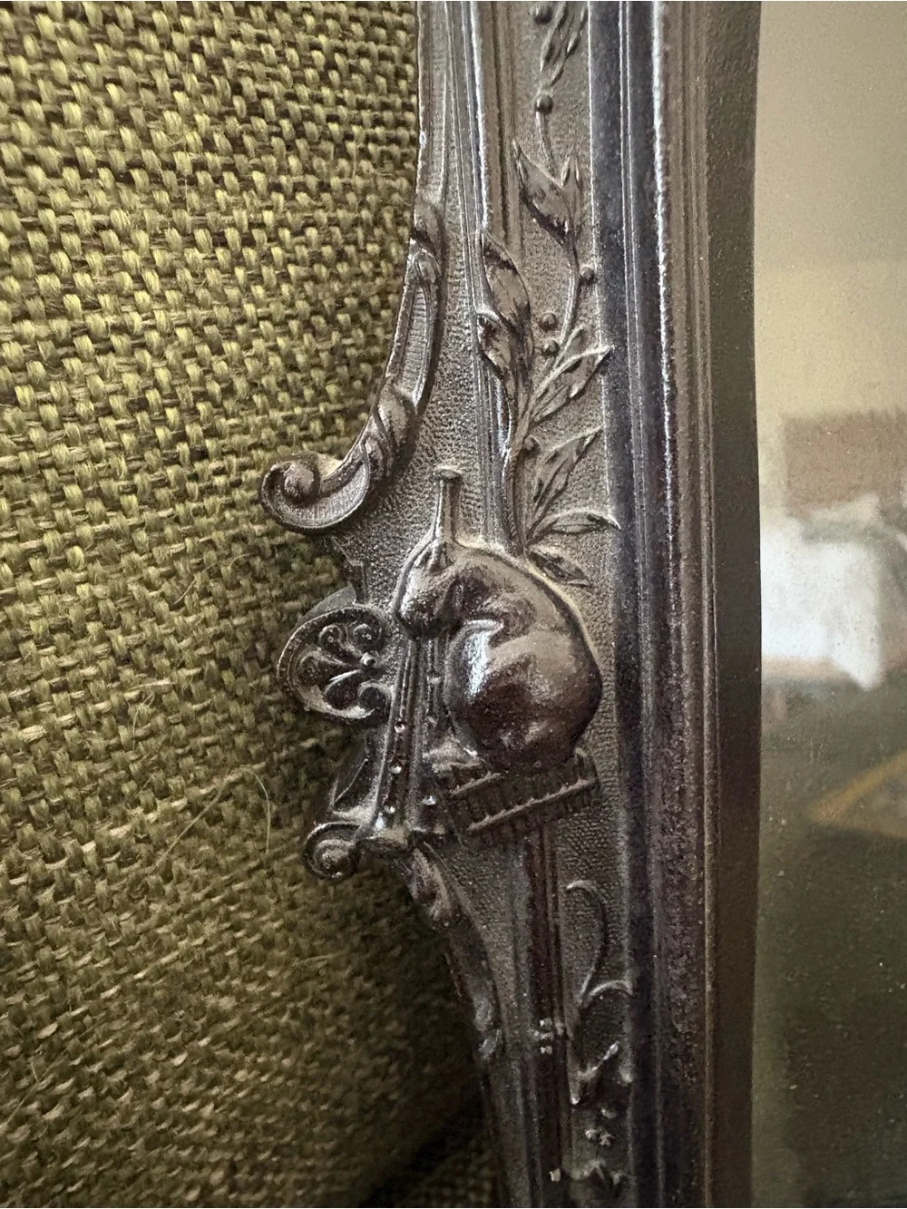Stunning Antique Blackwood and metal Comedy Tragedy Masks Music frame